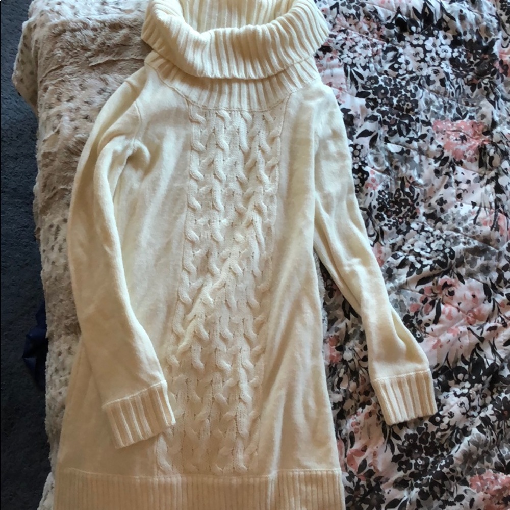White sweater dress
